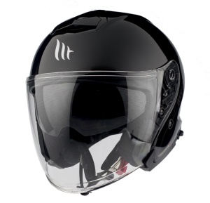 Casca MT Thunder III SV Jet A1, Negru Lucios - Img 2