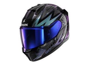 Casca SHARK D-SKWAL 3 BLAST-R - Integrală, negru/gri/mov lucios, Ochelari soare incluși