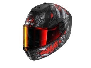 Casca SHARK SPARTAN RS SHAYTAN - Integrală, mat negru/gri/rosu