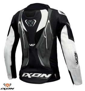 Geaca moto piele Ixon Vortex 3 LS - dama, vara, racing, negru/antracit/alb - Img 2
