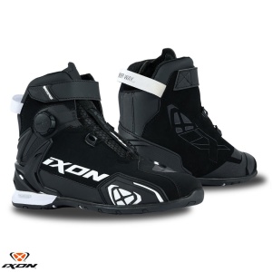 Ghete moto Ixon Bull 2 WP LS - dama, all season, impermeabile, roadster, negru/alb