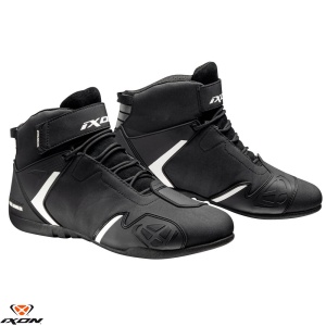 Ghete moto Ixon Gambler WP MS - barbati, all season, impermeabile, roadster, negru/alb