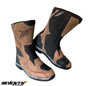 Ghete moto Seventy Degrees SD-BT13 - unisex, impermeabile, touring, maro - Img 3
