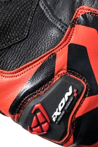 Manusi moto piele Ixon RS Rise Air MS - barbati, vara, sport, degete tactile, negru/rosu - Img 3