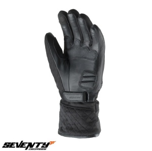 Manusi moto piele Seventy Degrees SD-T53 - dama, iarna, impermeabile, touring, negru - Img 3