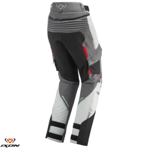 Pantaloni moto Ixon Midgard LS - dama, all season, impermeabili, touring/adventure, gri/negru/rosu - Img 2