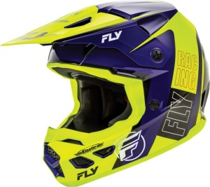 Casca Fly Racing KINETIC - Cross enduro, negru/albastru, ECE 22.06