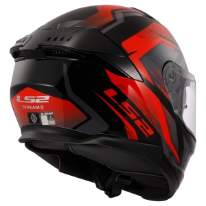 Casca LS2 Helmets Stream II Fury - Integrală, negru/roșu mat, Ochelari soare incluși, ECE 22.06 - Img 4