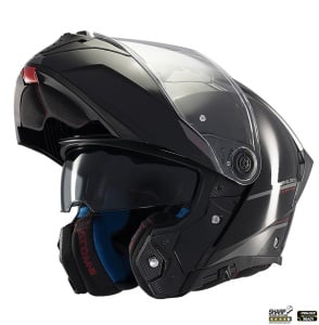 Casca MT Helmets Atom 2 SV - Flip-up, negru lucios, Ochelari soare incluși, ECE 22.06