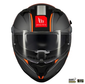 Casca MT Helmets Braker SV Charm - Integrală, negru/portocaliu mat, Ochelari soare incluși, ECE 22.06 - Img 3