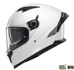 Casca MT Helmets Braker SV - Integrală, alb lucios, Ochelari soare incluși, ECE 22.06