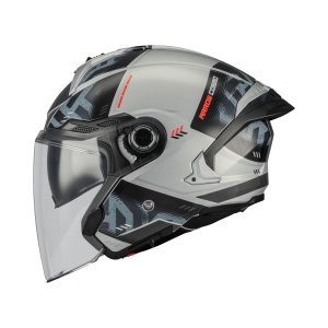 Casca MT Helmets Cosmo SV Arrow - Open face, gri lucios, Ochelari soare incluși - Img 2