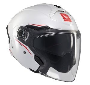Casca MT Helmets Cosmo SV - Open face, alb lucios, ECE 22.06 - Img 4