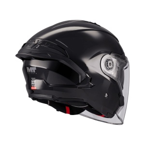 Casca MT Helmets Cosmo SV Pure - Open face, negru lucios, Ochelari soare incluși - Img 4