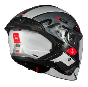 Casca MT Helmets Cosmo SV Silence - Open face, negru/gri lucios, Ochelari soare incluși, ECE 22.06 - Img 4