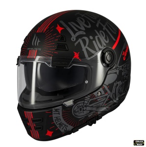 Casca MT Helmets Jarama SV Art E5 Retro - Integrală, negru/gri mat, Ochelari soare incluși, ECE 22.06