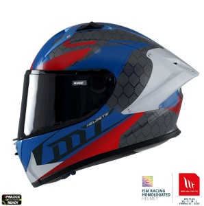 Casca MT Helmets KRE+ Carbon Projectile - Integrală, albastru lucios