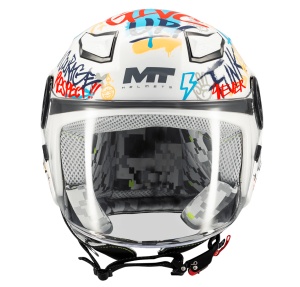 Casca MT Helmets Lite Crew - Open face, alb lucios, ECE 22.06 - Img 3