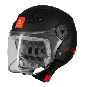 Casca MT Helmets Lite Kids - Open face, negru mat, ECE 22.06