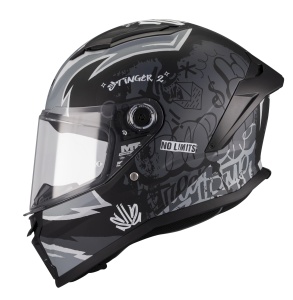 Casca MT Helmets Stinger 2 Kids Tagger - Integrală, negru mat, ECE 22.06
