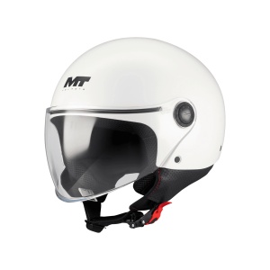 Casca MT Helmets Street S Pure - Open face, alb lucios, ECE 22.06