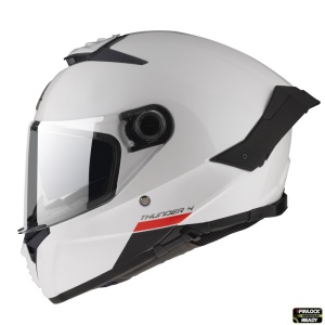 Casca MT Helmets Thunder 4 SV - Integrală, alb lucios, Ochelari soare incluși, ECE 22.06
