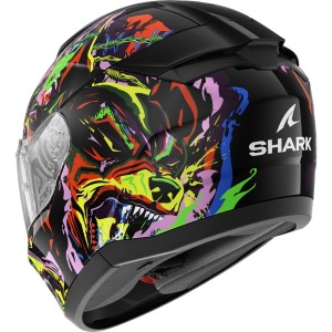 Casca SHARK RIDILL 2 RAGING BEAST - Integrală, negru/albastru/roz/mov/galben, Ochelari soare incluși - Img 2