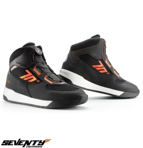 Ghete moto Seventy Degrees SD-BC10 - barbati, sport, negru/portocaliu