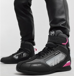 Ghete moto Seventy Degrees SD-BR2 Veloce - unisex, vara, racing, negru/roz - Img 2
