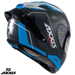 Casca Axxis Cobra Rage A0 Carbon Alb/albastru lucios - Img 2