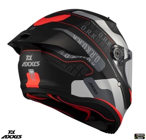 Casca Axxis Fenix Ork B5 negru/gi/rosu mat - Img 4