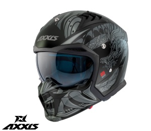 Casca Axxis Hunter SV ONI - Adventure, gri mat, Ochelari soare incluși - Img 2