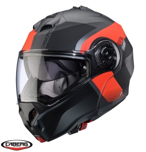 Casca Caberg Duke Evo SV Indy - Flip-up, rosu fluor/negru mat, Ochelari soare incluși, ECE 22.06