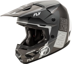Casca Fly Racing KINETIC - Cross enduro, negru/alb/gri mat, ECE 22.06