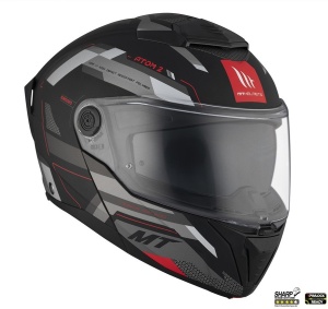 Casca MT Helmets Atom 2 SV Bast - Flip-up, negru/gri mat, Ochelari soare incluși, ECE 22.06 - Img 4