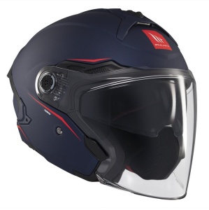 Casca MT Helmets Cosmo SV - Open face, albastru mat, Ochelari soare incluși, ECE 22.06 - Img 4