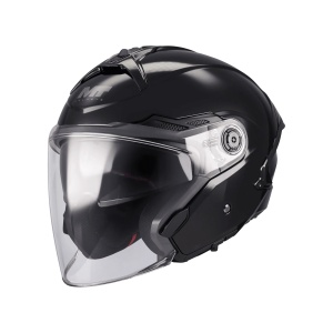 Casca MT Helmets Cosmo SV Pure - Open face, negru lucios, Ochelari soare incluși