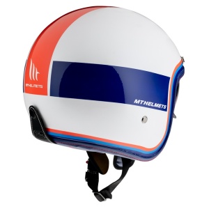 Casca MT Helmets Le Mans 2 SV Tant - Open face, alb/rosu/albastru lucios, Ochelari soare incluși - Img 3