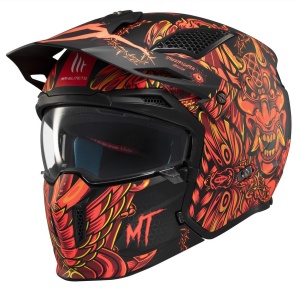 Casca MT Helmets Streetfighter SV S Hellish - Adventure, rosu mat, Ochelari soare incluși, ECE 22.06 - Img 2