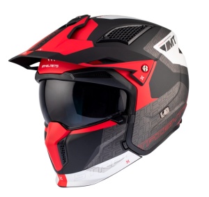 Casca MT Streetfighter SV S B15 Totem Rosu Mat cu Ochelari Soare - Img 2
