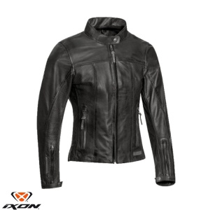 Geaca moto piele Ixon Crank Air LS - dama, vara, urban/heritage, negru