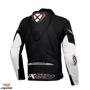 Geaca moto piele Ixon Vortex 3 MS - barbati, vara, racing, negru/alb - Img 2
