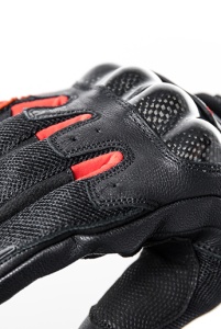 Manusi moto piele Ixon RS Rise Air MS - barbati, vara, sport, degete tactile, negru/rosu - Img 4