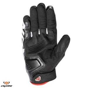 Manusi moto piele Ixon RS2 MS - barbati, vara, sport, degete tactile, negru/alb/rosu - Img 2