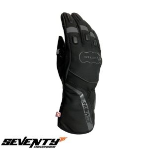 Manusi moto piele Seventy Degrees SD-T7 Gobi - barbati, iarna, impermeabile, touring, negru/gri - Img 2