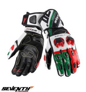 Manusi moto Seventy Degrees SD-R12 - barbati, vara, racing, negru/rosu/verde