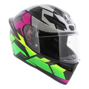 Casca AGV K1 S Punkpulse - Integrală, negru/violet/verde lucios, ECE 22.06