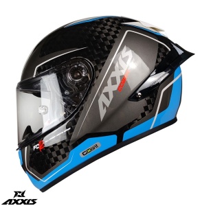 Casca Axxis Cobra Rage A0 Carbon Alb/albastru lucios - Img 3