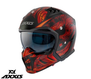 Casca Axxis Hunter SV ONI - Adventure, rosu mat, Ochelari soare incluși - Img 2