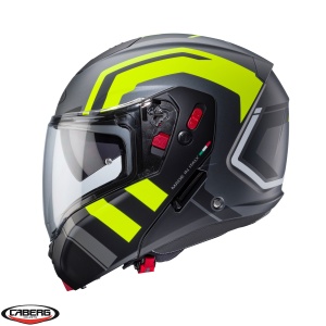 Casca Caberg Horus X Road - Flip-up, negru/titanium/galben fluor mat, Pinlock și ochelari soare incluși, ECE 22.06 - Img 3